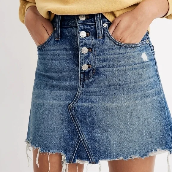 Madewell A line Denim  skirt size 26 - Picture 3 of 14
